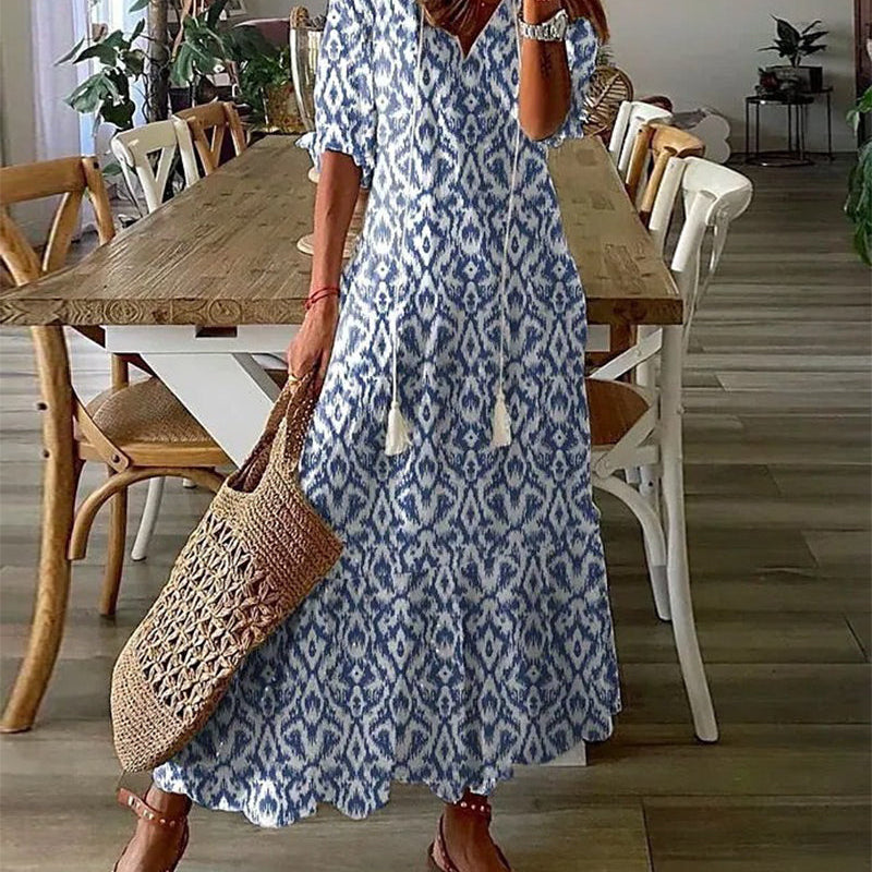 Michaela - Boho-klänning med magstöd