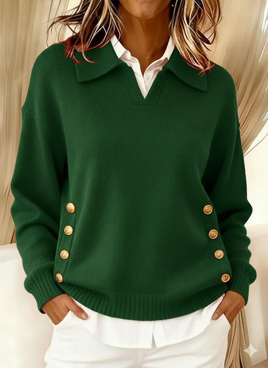 Erminia | Pullover med polokrage och knappar – bild 7