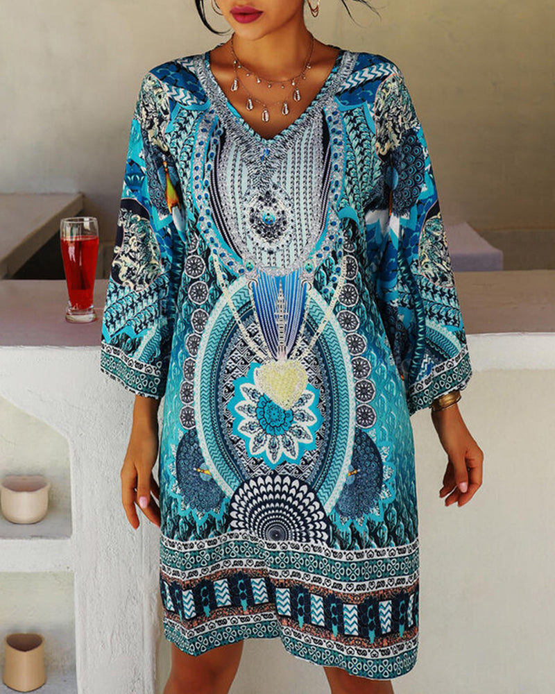 Emelia - Livfull klänning med boho-mönster – bild 4