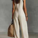 Fiamma | Sleeveless jumpsuit with high collar