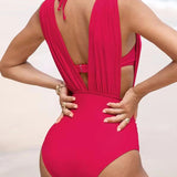 Luxe Shaping Swimsuit with Deep V-Neck