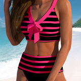 Laluna® | Striped High-Waisted Bikini