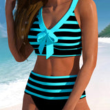 Laluna® | Striped High-Waisted Bikini