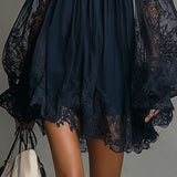 Noemi | Navy Blue Chiffon Mini Dress