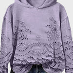 Sweatshirt med huva i spets