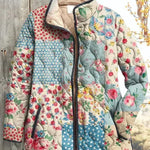 Karoline™ | Vadderad jacka i blommigt patchwork