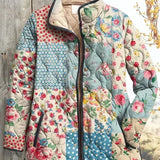 Karoline™ | Vadderad jacka i blommigt patchwork