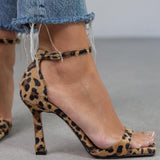 Hinewai - High-Heel Sandals with Leopard Print