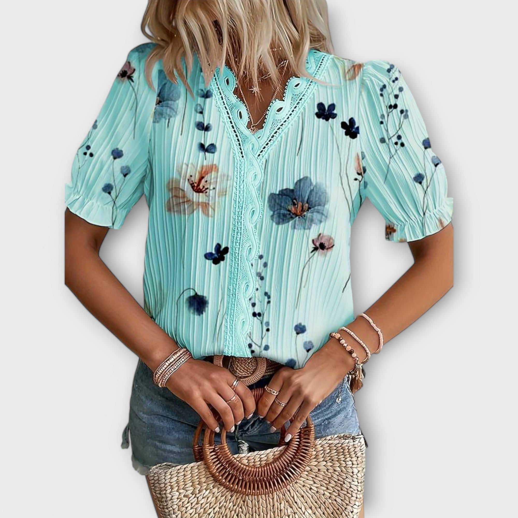 Emily - Blus med V-ringning – bild 15