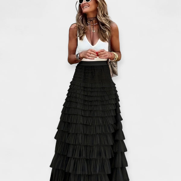Boho-kjol med satinfinish