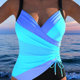 Luxurious Wrap Swimsuit with Colourful Print