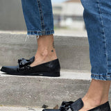 Orla™ - Black bow loafers