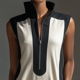 Emily - Black & White Bicolor Mini Dress