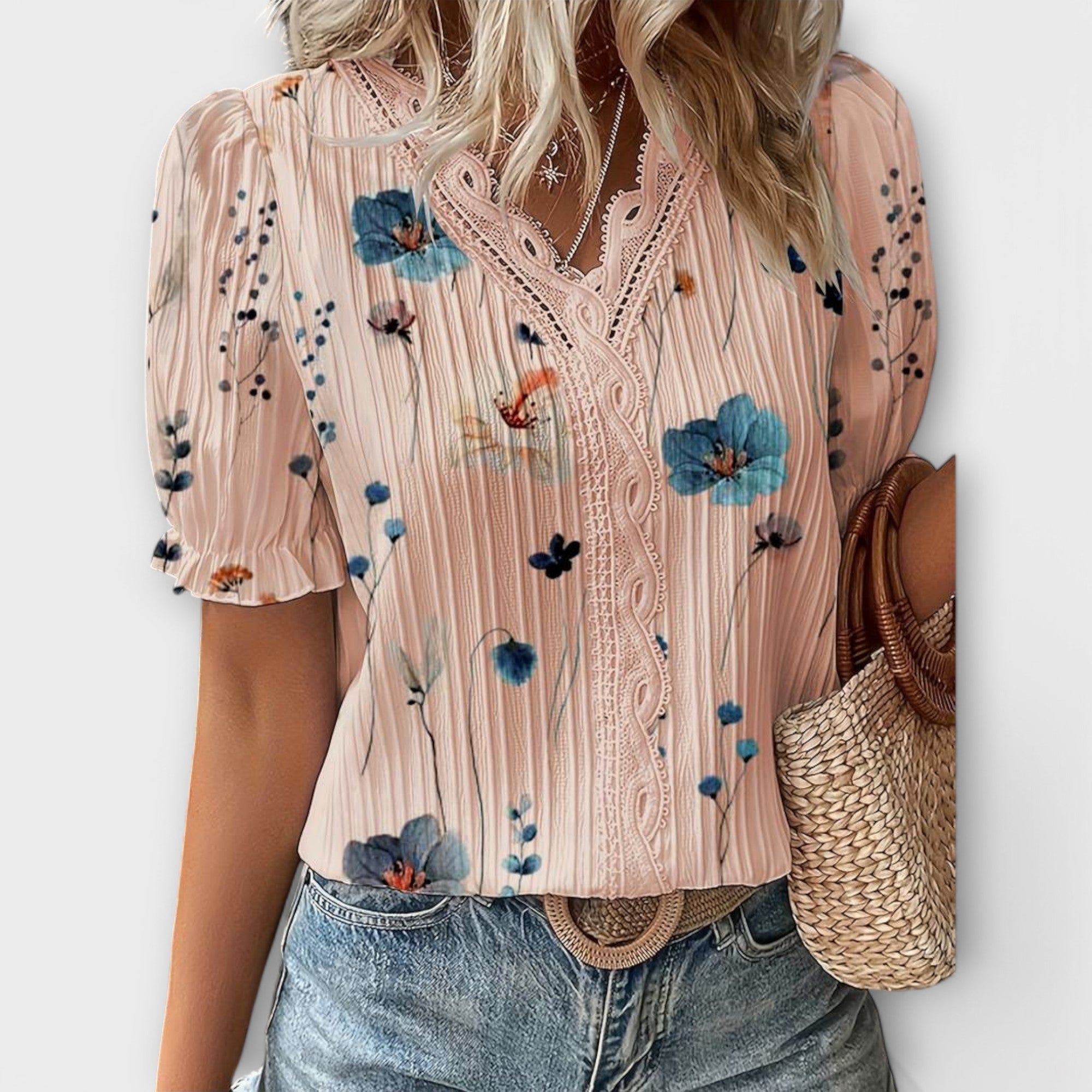 Emily - Blus med V-ringning – bild 9