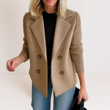 Ilaisaane - Elegant Coat with Knit Sleeves