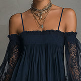 Noemi | Navy Blue Chiffon Mini Dress
