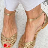 Isadora – Gyllene flätade sandaler – bild 8