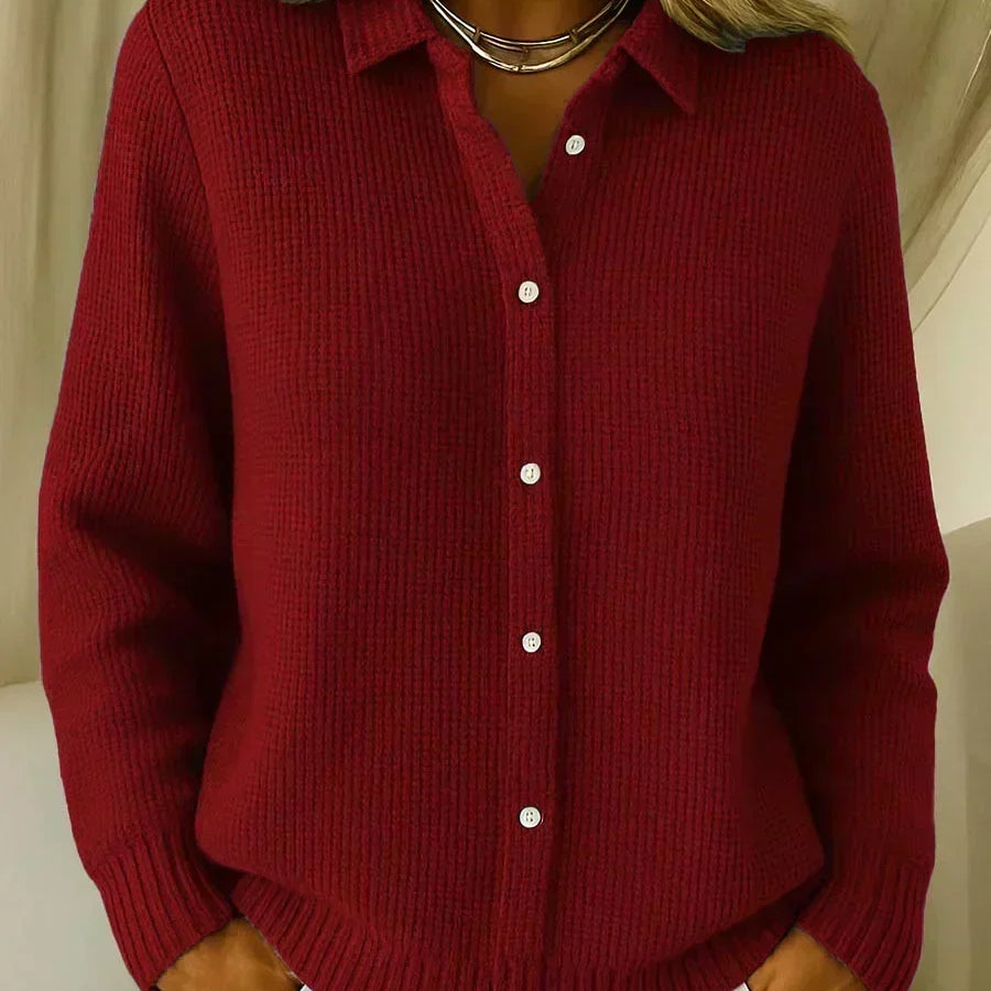 Rachele | Strukturstickad cardigan med knappar – bild 2
