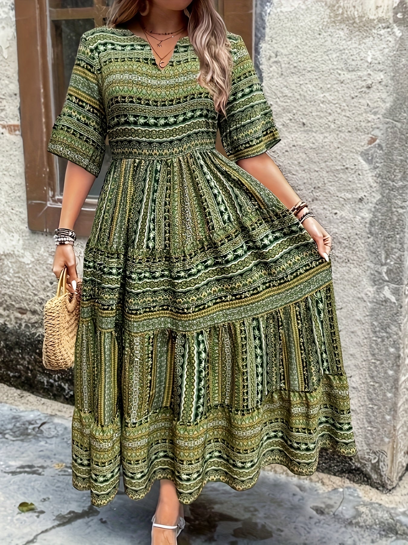 Joraine - Böljande etnisk klänning – bild 2