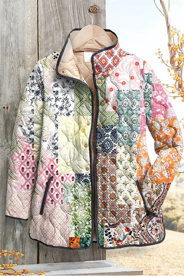 Minna™ | Quiltad jacka i patchworkstil