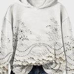 Sweatshirt med huva i spets – bild 3