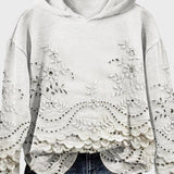 Sweatshirt med huva i spets – bild 3