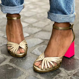 Milviana - Classic Sandals with Ankle Strap and Open Toe