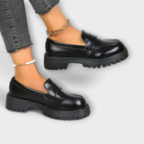 Women's Loafers with Orthopedic Design and Satin Heel