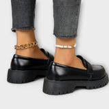 Women's Loafers with Orthopedic Design and Satin Heel