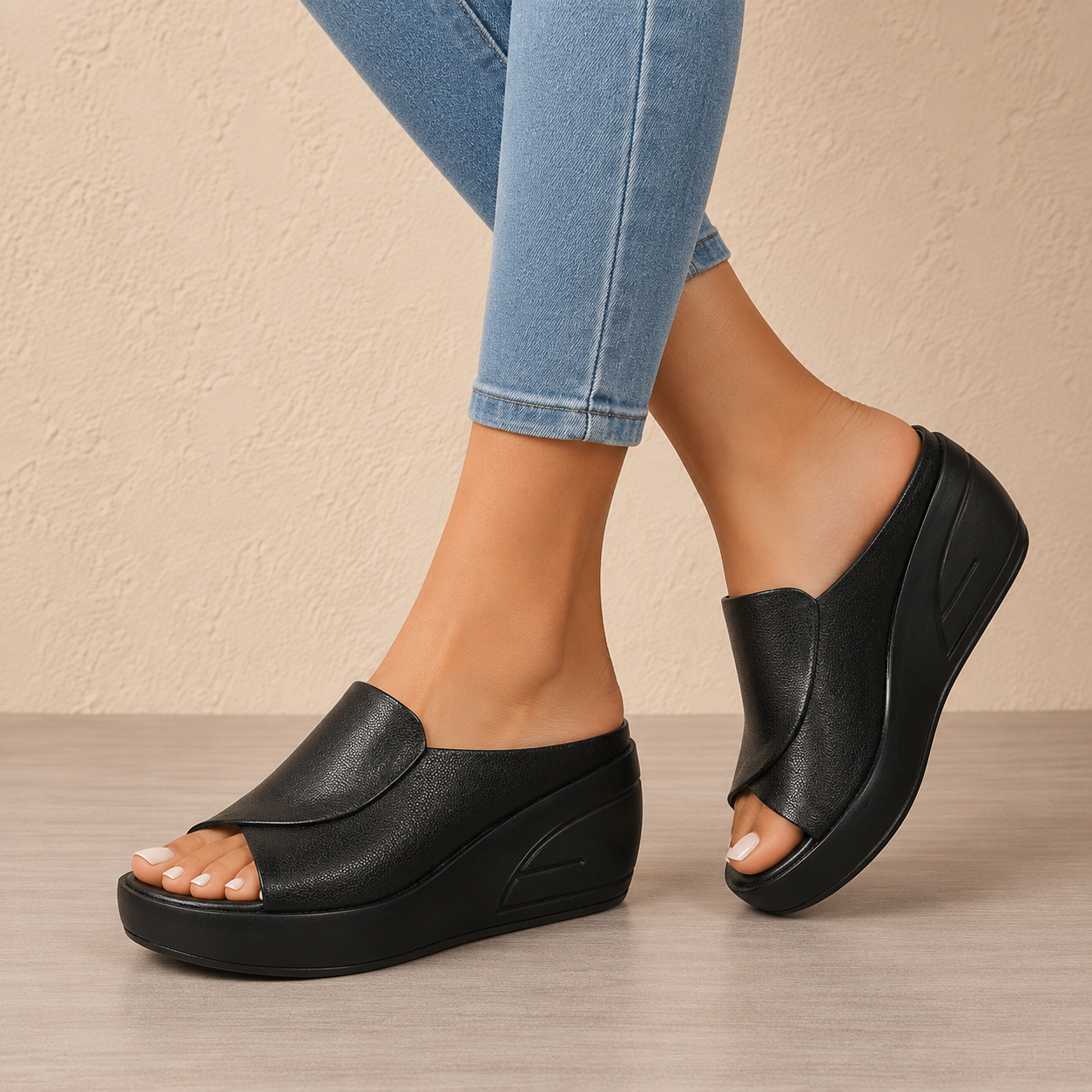 Eliza | Ortopediska sandaler med slip-on-design och kilklack – bild 4