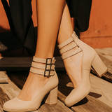 Ginevra - Multi-Strap Heels with Chunky Sole