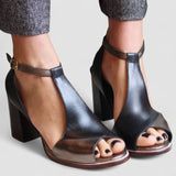 Nadaria - Black High-Heel Sandals with Patchwork Open Toe