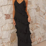 Luna Fashion House | Women’s Ruffle Maxi Dress – Elegant Summer Dress