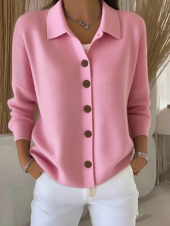 Fosca | Cardigan med krage och knappar – bild 2