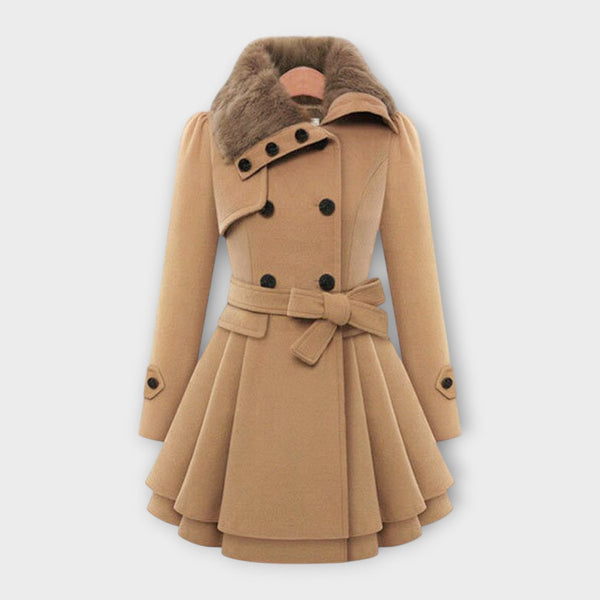 Tegan - Elegant Fur-Trimmed Coat