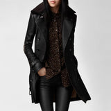 Coco - Elegant 3/4-Length Leather Coat