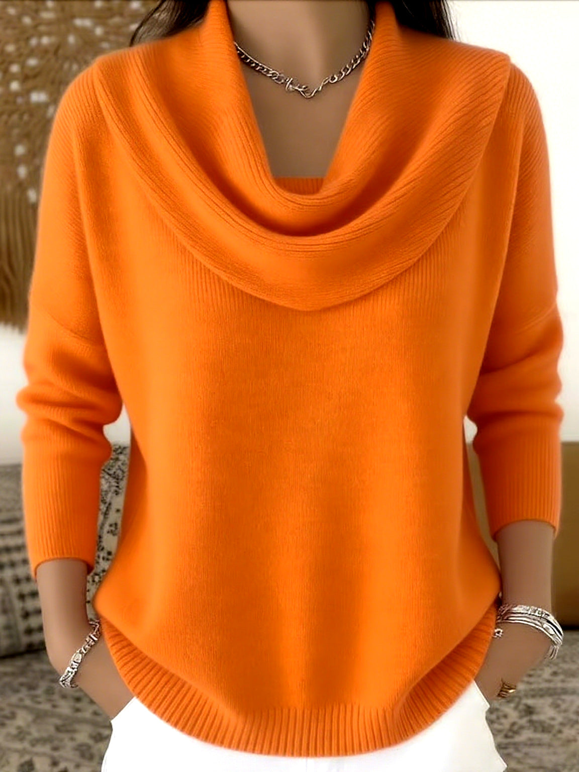 Iole | Pullover med draperad krage – bild 7