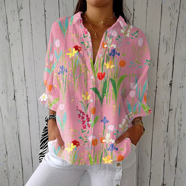 Sofia - Tulip Garden Floral Blouse