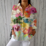 Piper - Elegant Watercolour Floral Blouse
