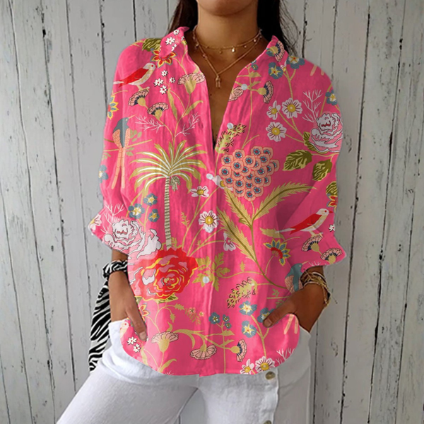 Fleur - Tropical Floral Print Blouse