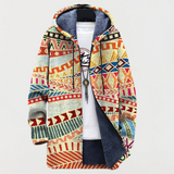 Coat with Fusion Ethnic Pattern