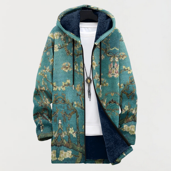 Coat with Artistic Floral Design