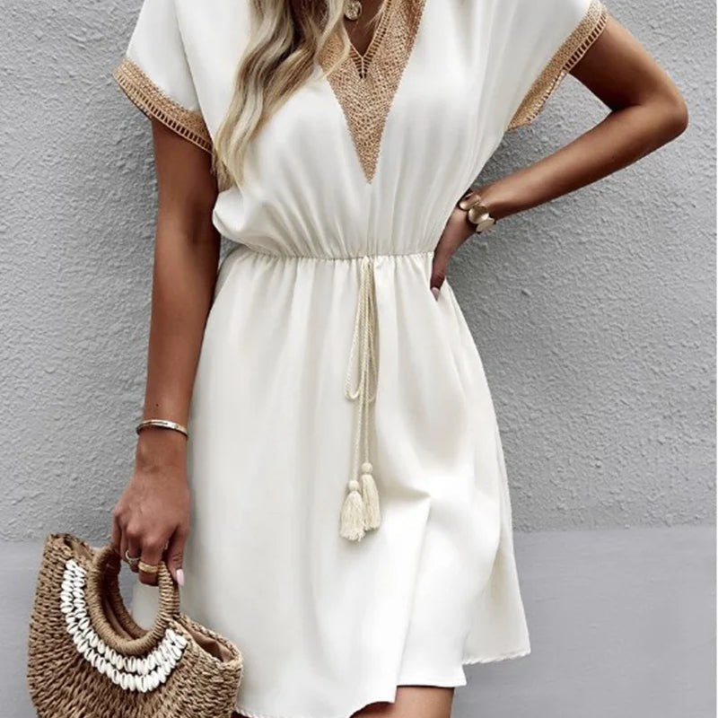 Sabrina - Elegant boho-klänning