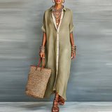 Anastasa™ | Long Button-Down Shirt Dress