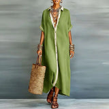 Anastasa™ | Long Button-Down Shirt Dress
