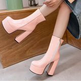 Carina - Super-High Platform Boots with Charm and Confidence
