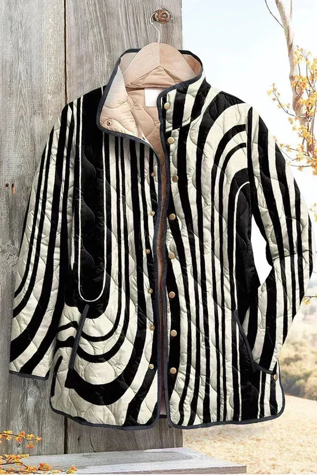 Hanne™ | Quiltad jacka med zebramönster