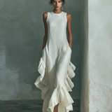 Sophie - Ivory Linen Sleeveless Maxi Dress