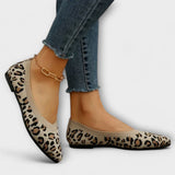 Paula - Lace Flats with Leopard Print