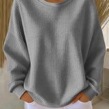 Norma | Klassisk våffelstickad pullover – bild 8